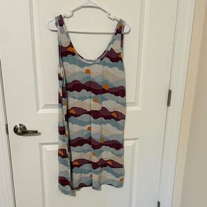 MeUndies Women's Sleeveless Sunset Print Dress - Blue, Purple, Orange